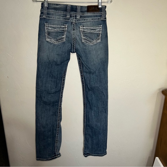 BKE Sabrina Low Rise Boot Cut Thick Stitch Denim Jeans - Picture 8 of 11